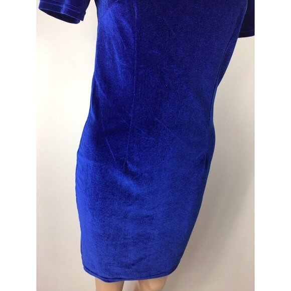ACEVOG Blue Velvet Dress Womens Small - Picture 5 of 7